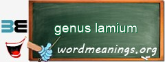 WordMeaning blackboard for genus lamium